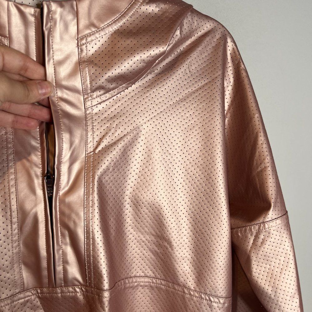 Calia Metallic Rose Gold Perforated Pullover - Picture 3 of 6